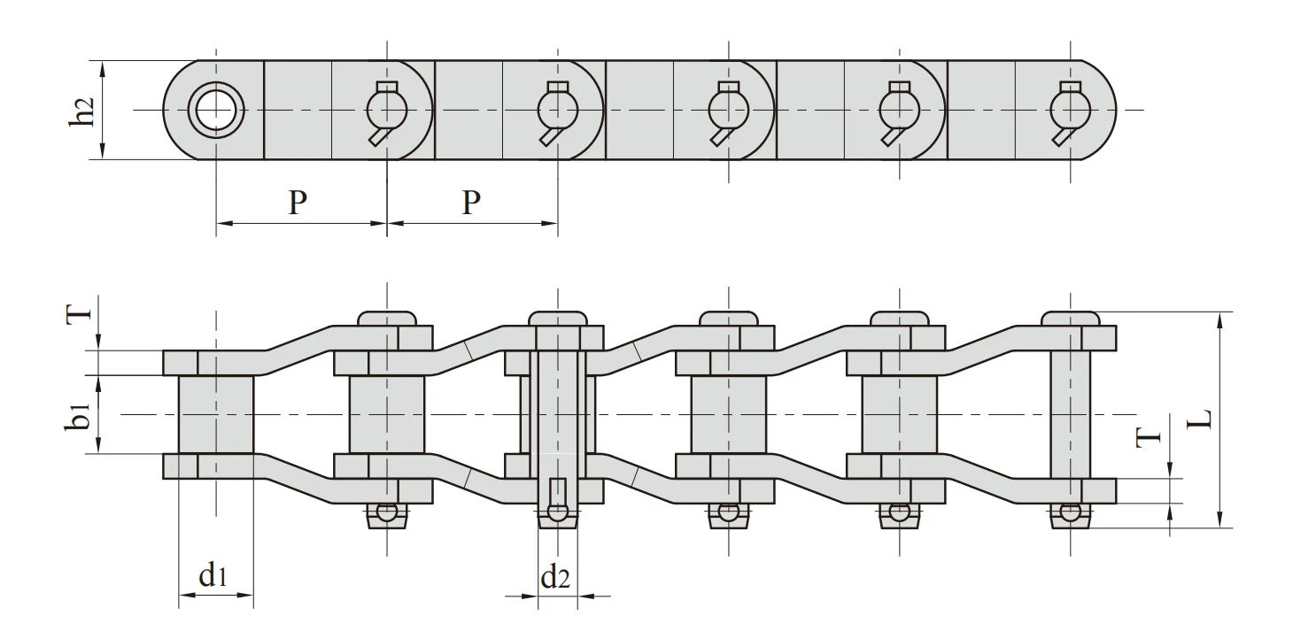 4 Heavy duty cranked-link transmission chains 4 Heavy duty cranked-link transmission chains